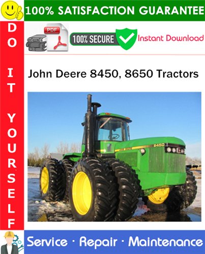 John Deere 8450, 8650 Tractors Service Repair Manual PDF Download