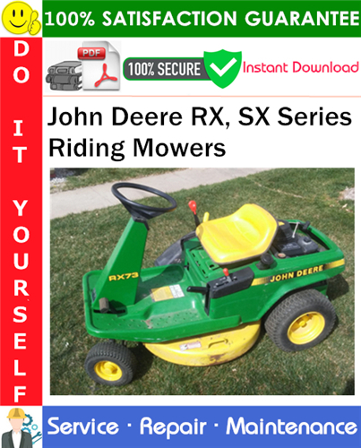 John Deere RX, SX Series Riding Mowers Service Repair Manual PDF Download