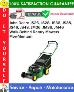 John Deere JS26, JS28, JS36, JS38, JS46, JS48, JM26, JM36, JM46 Walk-Behind Rotary Mowers MowMentum