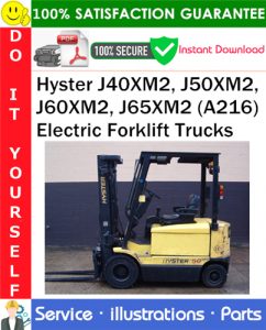 Hyster J40XM2, J50XM2, J60XM2, J65XM2 (A216) Electric Forklift Trucks Parts Manual