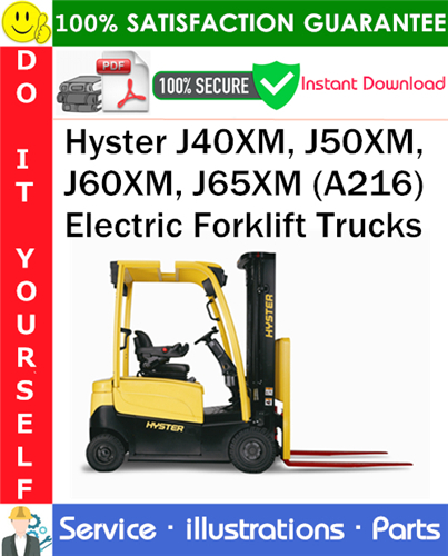 Hyster J40XM, J50XM, J60XM, J65XM (A216) Electric Forklift Trucks Parts Manual