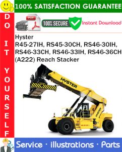 Hyster R45-27IH, RS45-30CH, RS46-30IH, RS46-33CH, RS46-33IH, RS46-36CH (A222) Reach Stacker Parts Manual