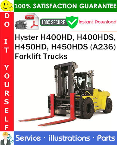 Hyster H400HD, H400HDS, H450HD, H450HDS (A236) Forklift Trucks Parts Manual