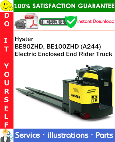 Hyster BE80ZHD, BE100ZHD (A244) Electric Enclosed End Rider Truck Parts Manual
