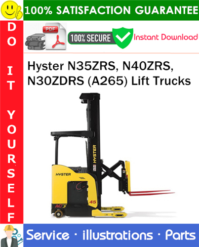 Hyster N35ZRS, N40ZRS, N30ZDRS (A265) Lift Trucks Parts Manual