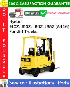 Hyster J40Z, J50Z, J60Z, J65Z (A416) Forklift Trucks Parts Manual