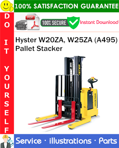 Hyster W20ZA, W25ZA (A495) Pallet Stacker Parts Manual