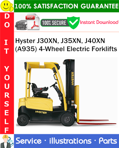 Hyster J30XN, J35XN, J40XN (A935) 4-Wheel Electric Forklifts Parts Manual
