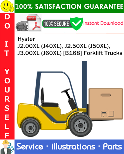 Hyster J2.00XL (J40XL), J2.50XL (J50XL), J3.00XL (J60XL) [B168] Forklift Trucks Parts Manual