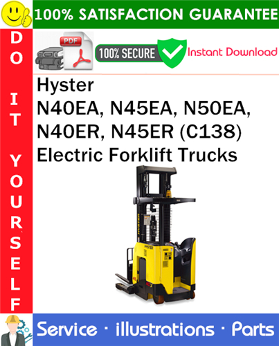 Hyster N40EA, N45EA, N50EA, N40ER, N45ER (C138) Electric Forklift Trucks Parts Manual