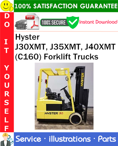 Hyster J30XMT, J35XMT, J40XMT (C160) Forklift Trucks Parts Manual