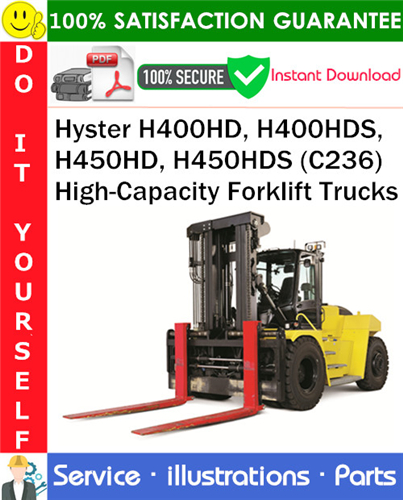 Hyster H400HD, H400HDS, H450HD, H450HDS (C236) High-Capacity Forklift Trucks Parts Manual