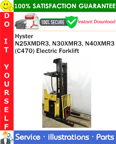 Hyster N25XMDR3, N30XMR3, N40XMR3 (C470) Electric Forklift Parts Manual