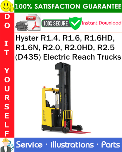 Hyster R1.4, R1.6, R1.6HD, R1.6N, R2.0, R2.0HD, R2.5 (D435) Electric Reach Trucks Parts Manual