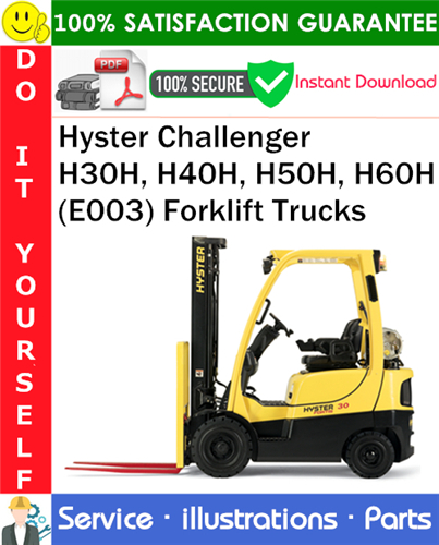 Hyster Challenger H30H, H40H, H50H, H60H (E003) Forklift Trucks Parts Manual