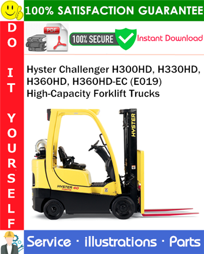 Hyster Challenger H300HD, H330HD, H360HD, H360HD-EC (E019) High-Capacity Forklift Trucks Parts Manual