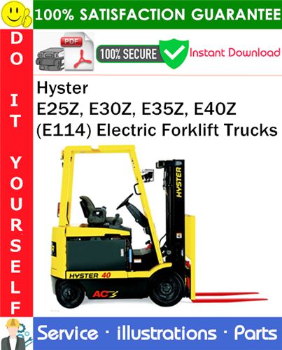 Hyster E25Z, E30Z, E35Z, E40Z (E114) Electric Forklift Trucks Parts Manual
