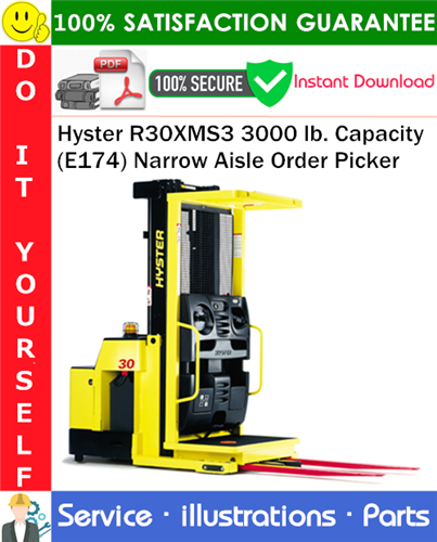 Hyster R30XMS3 3000 lb. Capacity (E174) Narrow Aisle Order Picker Parts Manual
