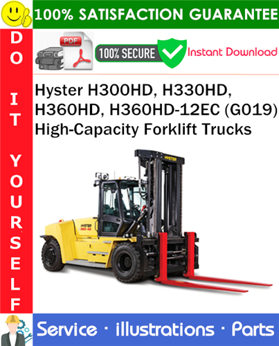 Hyster H300HD, H330HD, H360HD, H360HD-12EC (G019) High-Capacity Forklift Trucks Parts Manual