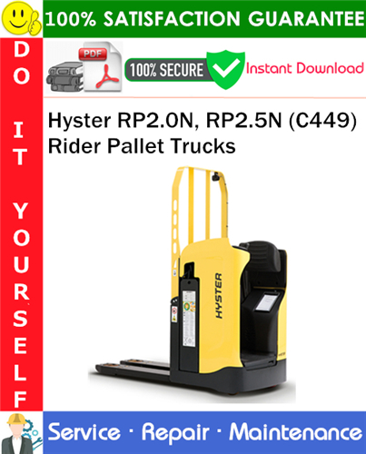 Hyster RP2.0N, RP2.5N (C449) Rider Pallet Trucks Service Repair Manual