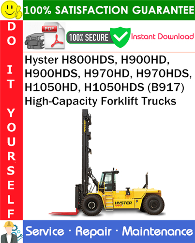 Hyster H800HDS, H900HD, H900HDS, H970HD, H970HDS, H1050HD, H1050HDS