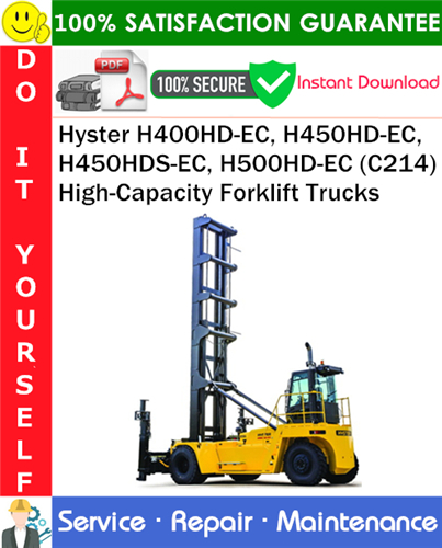 Hyster H400HD-EC, H450HD-EC, H450HDS-EC, H500HD-EC (C214) High-Capacity Forklift Trucks