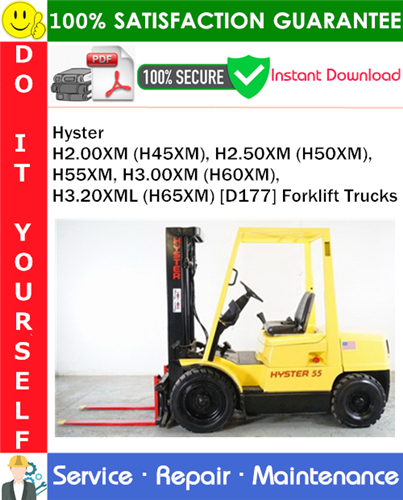 Hyster H2.00XM (H45XM), H2.50XM (H50XM), H55XM, H3.00XM (H60XM), H3.20XML (H65XM) [D177] Forklift Trucks