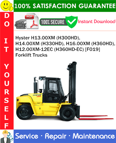 Hyster H13.00XM (H300HD), H14.00XM (H330HD), H16.00XM (H360HD), H12.00XM-12EC (H360HD-EC) [F019] Forklift Trucks