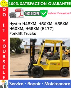 Hyster H45XM, H50XM, H55XM, H60XM, H65XM (K177) Forklift Trucks Service Repair Manual