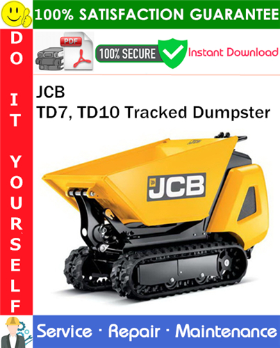 JCB TD7, TD10 Tracked Dumpster Service Repair Manual