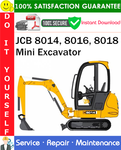 JCB 8014, 8016, 8018 Mini Excavator Service Repair Manual