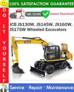 JCB JS130W, JS145W, JS160W, JS175W Wheeled Excavators Service Repair Manual