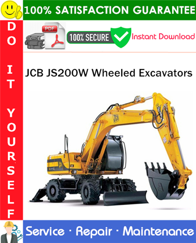 JCB JS200W Wheeled Excavators Service Repair Manual