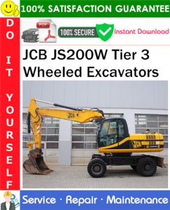 JCB JS200W Tier 3 Wheeled Excavators Service Repair Manual