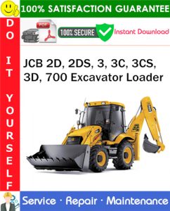 JCB 2D, 2DS, 3, 3C, 3CS, 3D, 700 Excavator Loader Service Repair Manual