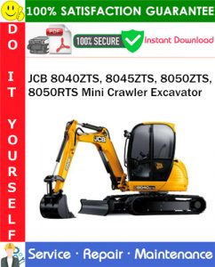JCB 8040ZTS, 8045ZTS, 8050ZTS, 8050RTS Mini Crawler Excavator Service Repair Manual