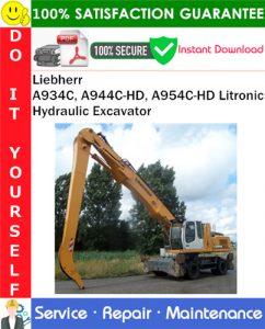 Liebherr A934C, A944C-HD, A954C-HD Litronic Hydraulic Excavator Service Repair Manual