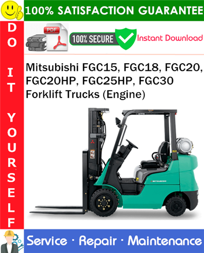 Mitsubishi FGC15, FGC18, FGC20, FGC20HP, FGC25HP, FGC30 Forklift Trucks (Engine)